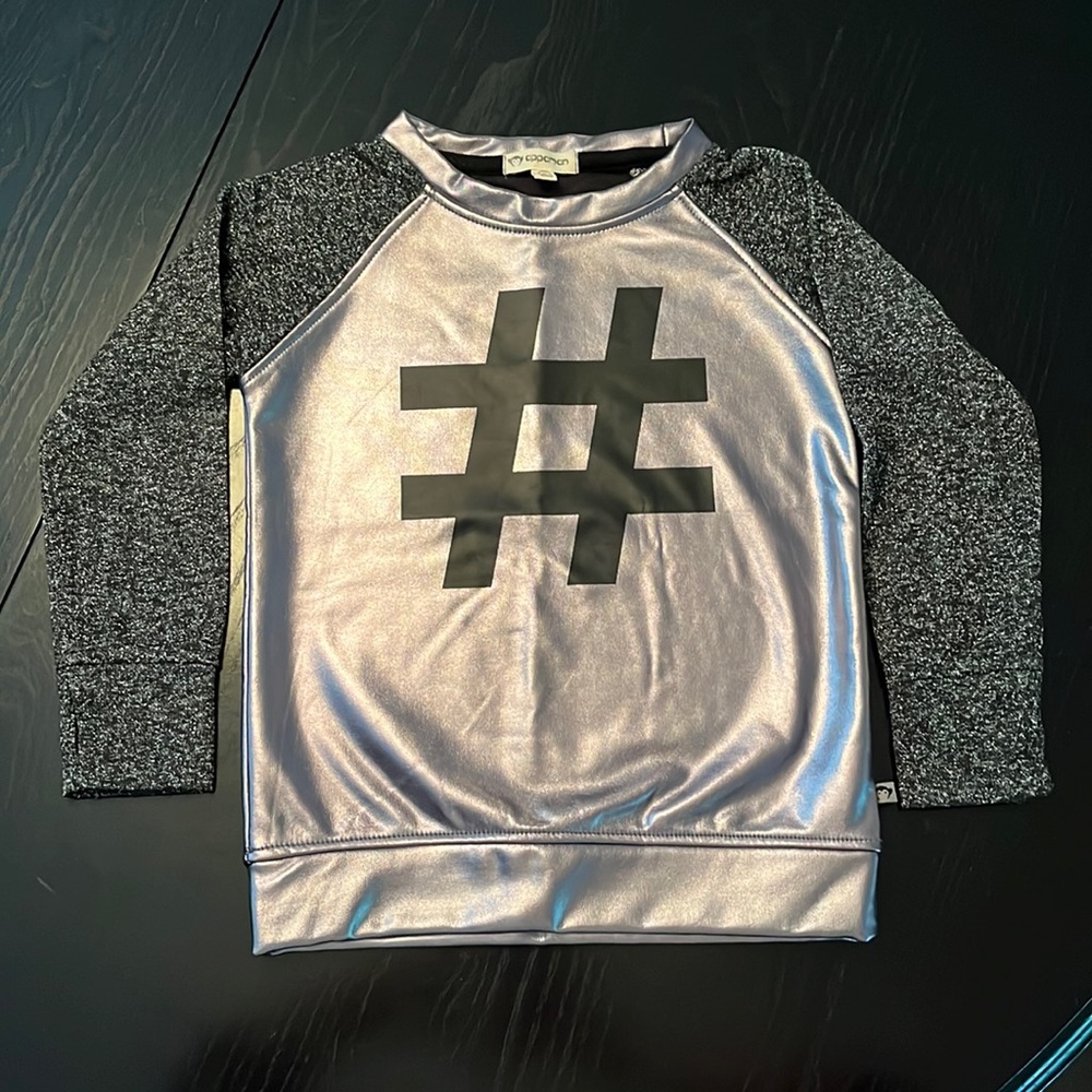 Metallic long sleeve tee